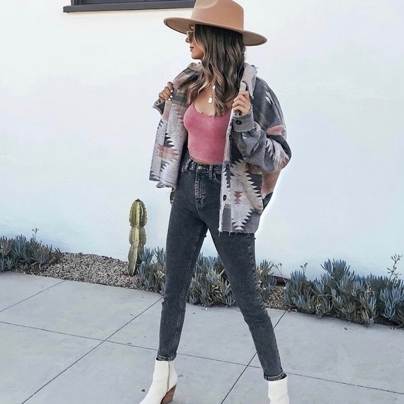 Shop Fig Jackets & Blazers - New Native El Dorado Distressed Shacket Jacket